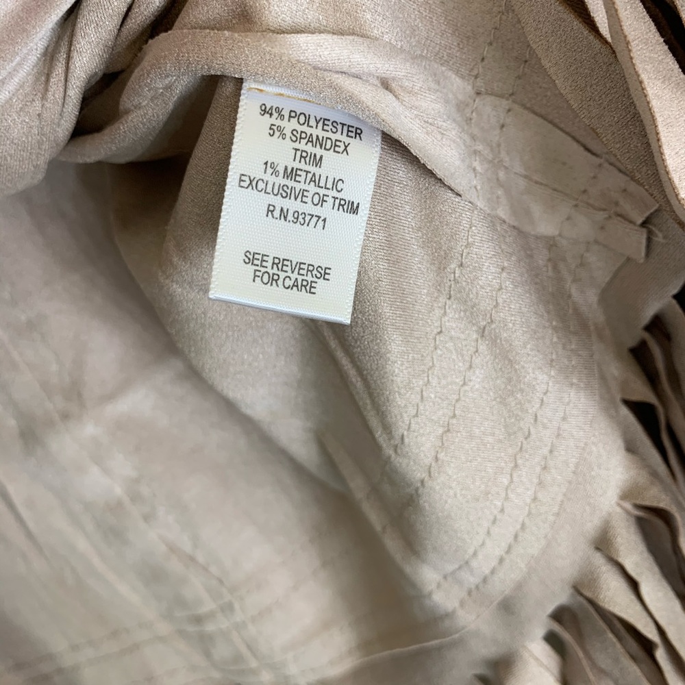 Kaktus woman’s Fringe beige Vest size Large - Picture 8 of 10